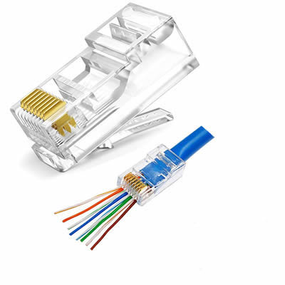 RJ45 Push Though Connector for CAT5 Cable