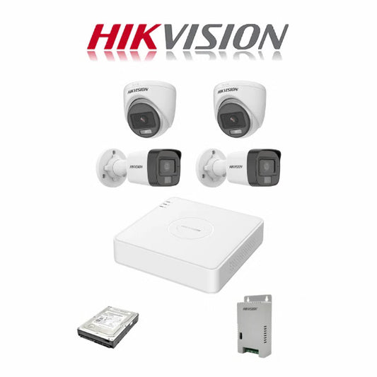 HIK HD-TVI 4Ch Hi-Res DVR 4 Cam Base Kit