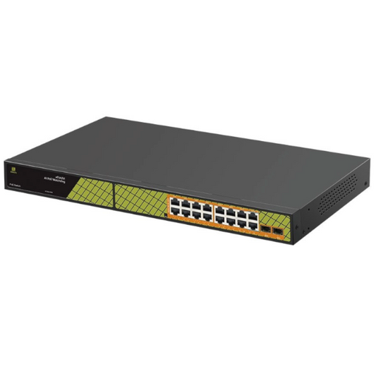 GENATA 16 Port Gigabit PoE 2 RJ45SFP Switch