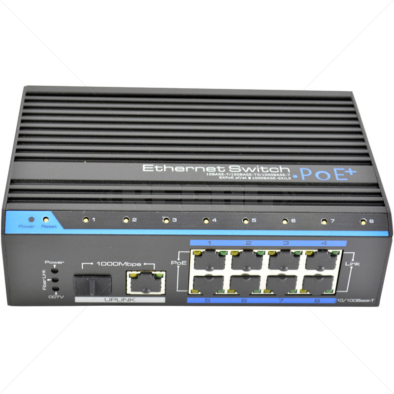 UTEPO 8 Port 10100 PoE Industrial 1 Gbps RJ45 1 SFP Switch